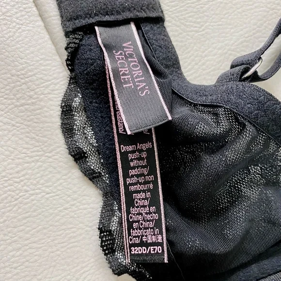 Victoria’s Sectet Push-Up Lace Demi Bra with Rhinestone Straps; Size 32DD - Picture 2 of 3